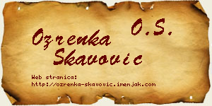 Ozrenka Škavović vizit kartica